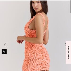 Never worn !! FAENA
Add To Wishlist
SORBET PLUNGE FLORAL APPLIQUÉ MINI DRESS